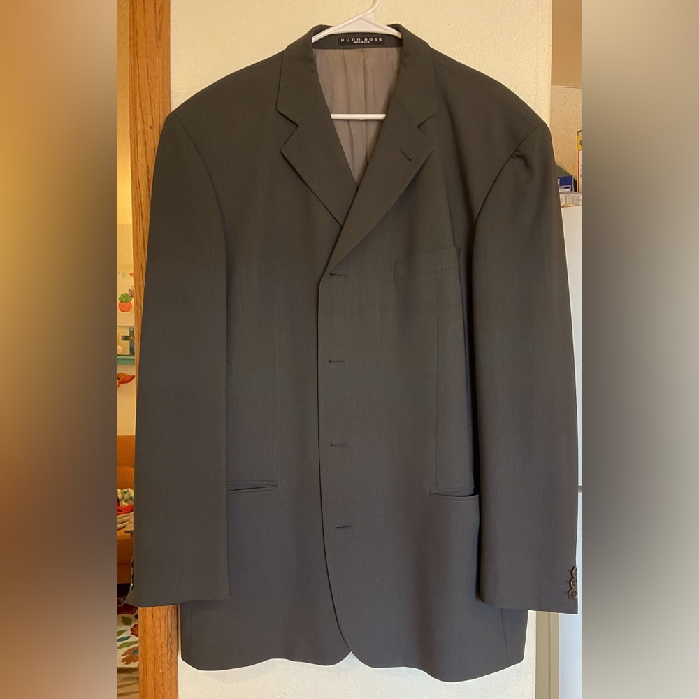 Hugo Boss Sigma Sport Coat Jacket Blazer Mens 42R Taupe/Olive Grn [A-2020]